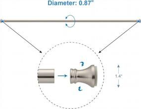 img 2 attached to Rust-Resistant Shower Curtain Rod For Bathroom - Amazer Spring Tension Rod, Adjustable From 42-72 Inches, Nickel Finish