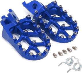 img 4 attached to 🏍️ Blue Motorcycle Foot Pegs Footpegs Footrest Pedals Foot rests for CR125R CR250R CRF150R CRF450X CRF250L CRF250RALLY KX250F KX450F KLX450R Dirt Bike