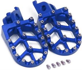 img 3 attached to 🏍️ Blue Motorcycle Foot Pegs Footpegs Footrest Pedals Foot rests for CR125R CR250R CRF150R CRF450X CRF250L CRF250RALLY KX250F KX450F KLX450R Dirt Bike