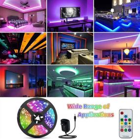 img 1 attached to ANJAYLIA 16.4Ft RGB Dream Color Changing LED Strip Lights Kit With Remote And Power Supply - Ideal For Home, Bedroom, Kitchen, Bar, And DIY Decorations - Flexible 5050 LED Tape Lights