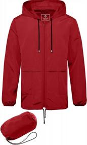 img 4 attached to Легкая и компактная мужская непромокаемая куртка от дождя с капюшоном - идеально подходит для активного отдыха и ветреной погоды