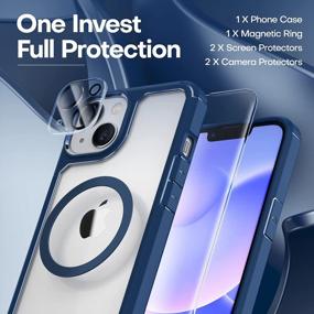 img 2 attached to Защитите свой iPhone 14 Plus с TAURI 5-в-1 тонким чехлом - защита от падений военного уровня, не пожелтевающий дизайн и 2X защита экрана/камеры включены.