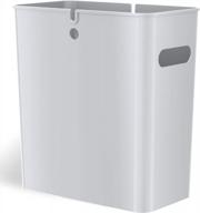 itouchless slimgiant 4.2 gallon slim trash can with handles, 16 liter plastic small wastebasket hanging garbage bin, magazine/ file folder storage container for home, office, bathroom, kitchen, silver logo
