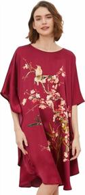 img 4 attached to Women'S 100% Silk Robe Short Bathrobe Nightgown Pajama Sleepwear - Ledamon Classic Batwing Sleeved