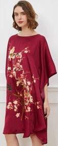 img 2 attached to Women'S 100% Silk Robe Short Bathrobe Nightgown Pajama Sleepwear - Ledamon Classic Batwing Sleeved