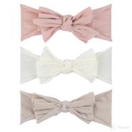 🎀 ely’s &amp; co. bow headband set for baby girl 0-12 months - blush pink, tan, and ivory (3 pack) logo