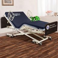 premium ultra-wide and low adjustable bariatric hospital bed with full electric controls and 8 function hand pendant - mahogany finish logo