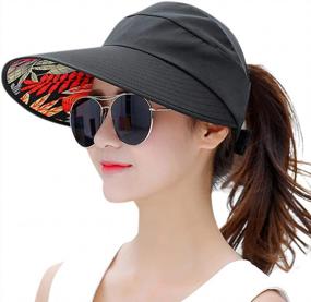 img 4 attached to HINDAWI Sun Hats For Women Wide Brim UV Protection Summer Beach Packable Visor