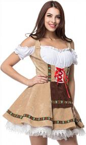 img 3 attached to Get Ready To Celebrate Oktoberfest With Style: Show-Stopping Velvet German Bavarian Dress For Women