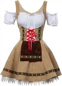 img 1 attached to Приготовьтесь отпраздновать Октоберфест стильно: потрясающее бархатное немецко-баварское платье для женщин