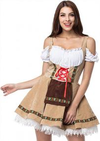 img 4 attached to Get Ready To Celebrate Oktoberfest With Style: Show-Stopping Velvet German Bavarian Dress For Women