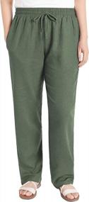 img 4 attached to Comfortable And Chic: Weintee Women'S Linen Wide Leg Pants With Convenient Pockets