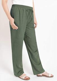 img 3 attached to Comfortable And Chic: Weintee Women'S Linen Wide Leg Pants With Convenient Pockets