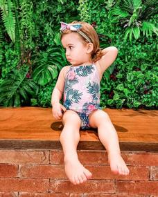 img 3 attached to Cute Pineapple Printed Baby Girl One Piece Swimsuit - Backless Halter Swimwear For Infants 3-24 Months