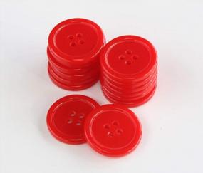 img 2 attached to GANSSIA 1 Inch (25Mm) Red Color Buttons For Sewing Flatback Button Crafting DIY Scrapbooking Pack Of 50
