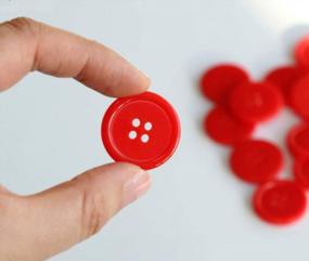 img 1 attached to GANSSIA 1 Inch (25Mm) Red Color Buttons For Sewing Flatback Button Crafting DIY Scrapbooking Pack Of 50