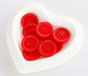 img 3 attached to GANSSIA 1 Inch (25Mm) Red Color Buttons For Sewing Flatback Button Crafting DIY Scrapbooking Pack Of 50