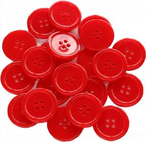 img 4 attached to GANSSIA 1 Inch (25Mm) Red Color Buttons For Sewing Flatback Button Crafting DIY Scrapbooking Pack Of 50