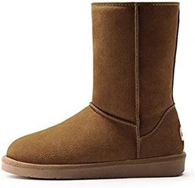 img 1 attached to Warm And Cozy: ZGR Women'S Cow Suede Leather Snow Boots With Fur Lining