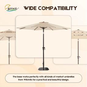 img 1 attached to 26 Lbs All-Iron Non-Rust Heavy Duty Outdoor Table Umbrella Weights Stand - Wikiwiki Iron Base Market Patio Umbrella