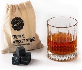 img 3 attached to 🥃 Whiskey Glass and Stones Set - Premium Bourbon Whiskey Glass Gift Set with 12 Whiskey Stones Gift Box for Men, Dad, Husband, Birthdays (Glass Set)