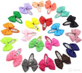 img 4 attached to Elesa Miracle Baby Girl Hair Clips: 20pcs Grosgrain Ribbon Snap Clips Barrettes for Toddlers, Infants, and Kids Hair Bow