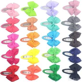 img 3 attached to Elesa Miracle Baby Girl Hair Clips: 20pcs Grosgrain Ribbon Snap Clips Barrettes for Toddlers, Infants, and Kids Hair Bow