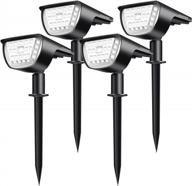 claoner 32 led solar spotlights - brighten your outdoor space with wireless waterproof landscaping lights! logo
