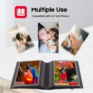 2pack small photo album 5x7 holds 64 photos black inner page with strong elastic band, 5x7 mini book photo picture album for artwork, 5x7 picture storage, kids art storage, postcards, drawings (black) logo