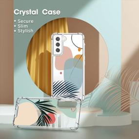 img 1 attached to Cutebe Cute Clear Crystal Case For Samsung Galaxy S21 2021 Released,Shockproof Series Hard PC+ TPU Bumper Yellow-Resistant Protective Cover For White Floral Design For Women,Girls