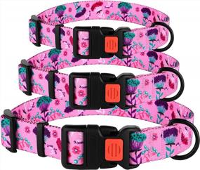 img 1 attached to Stylish And Adjustable Floral Dog Collar In Pink For Small, Medium, And Large Dogs By CollarDirect
