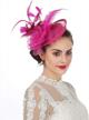 saferin fascinator for women hair clip hat bowler feather flower veil wedding party hat tea hat logo