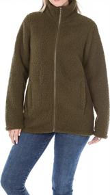 img 1 attached to A2Y Women'S Soft Sherpa Fleece Jacket With Front Zipper And Side Pockets