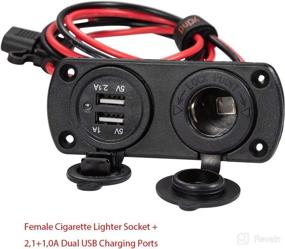 img 3 attached to Enhanced DIY Series YCIND Female Cigarette Lighter Socket: Dual USB Charging Power Outlet with Heavy Duty 30A Fuse – 12V Car Truck Boat Marine RV Mobile DIY Kit with 12AWG Cord (3Ft)