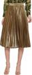 premium metallic shimmer accordion pleated maxi skirt for women by chartou logo
