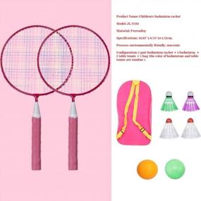 img 2 attached to 2-Pack Durable Nylon Alloy Badminton Racket Set For Kids W/ 4 Badminton + 2 Table Tennis - Indoor & Outdoor Sport Game Fun!