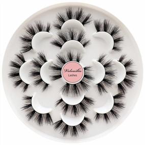 img 4 attached to 7 Pairs Pack Of Handmade Cruelty-Free 5D Faux Mink Strip Lashes With Fluffy Volume - Veleasha Lashes Sugar