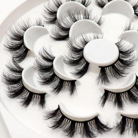 img 2 attached to 7 Pairs Pack Of Handmade Cruelty-Free 5D Faux Mink Strip Lashes With Fluffy Volume - Veleasha Lashes Sugar