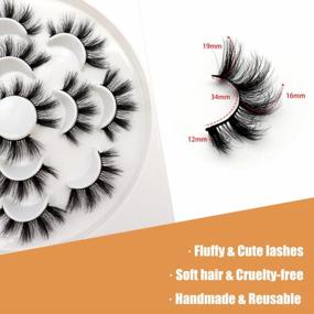 img 3 attached to 7 Pairs Pack Of Handmade Cruelty-Free 5D Faux Mink Strip Lashes With Fluffy Volume - Veleasha Lashes Sugar