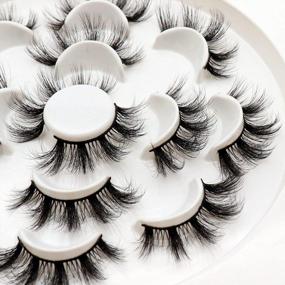 img 1 attached to 7 Pairs Pack Of Handmade Cruelty-Free 5D Faux Mink Strip Lashes With Fluffy Volume - Veleasha Lashes Sugar