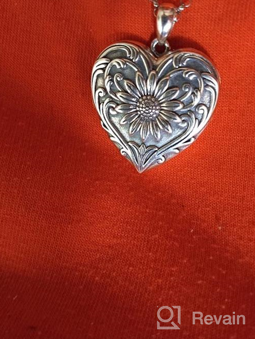 img 1 attached to SoulMeet Sunflower Heart Shaped Locket Necklace: Keep Loved Ones Close with Sterling Silver/Gold Custom Jewelry review by Darrion Hudson