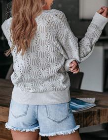 img 2 attached to Chic And Cozy: MEROKEETY Women'S Deep V-Neck Crochet Knit Sweaters