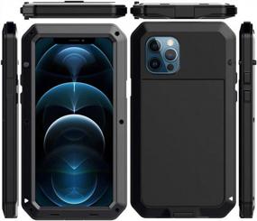 img 3 attached to IPhone 12 Pro Max Case,Marrkey 360 Full Body Protective Cover Heavy Duty Shockproof [Tough Armour] Aluminum Alloy Metal Case With Silicone Built-In Screen Protector For IPhone 12 Pro Max 6.7" - Black