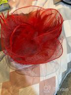 img 1 attached to FELIZHOUSE Womens Tea Party Fascinators Hat Feathers Flower Birdcage Veil Wedding Cockatil Headband With Clip review by Kevin Parker