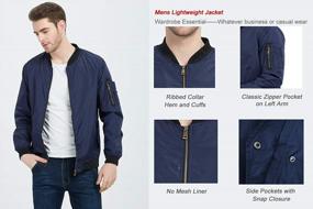 img 2 attached to Stay Stylish And Protected With Men'S Lightweight Slim Fit Bomber Jacket