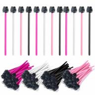 200 multicolor disposable eyelash brushes and mascara wands for perfect eye makeup application: wsere eyelash extension makeup brush tool logo