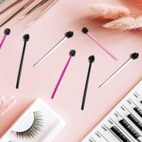 img 1 attached to 200 Multicolor Disposable Eyelash Brushes And Mascara Wands For Perfect Eye Makeup Application: WSERE Eyelash Extension Makeup Brush Tool