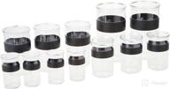 🖤 bodum presso shatterproof storage jar 12 piece set: stylish black containers for organized and safe storage логотип