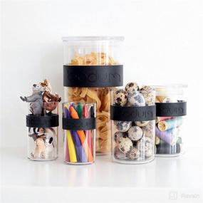 img 1 attached to 🖤 Bodum Presso Shatterproof Storage Jar 12 Piece Set: Stylish Black Containers for Organized and Safe Storage