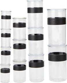 img 3 attached to 🖤 Bodum Presso Shatterproof Storage Jar 12 Piece Set: Stylish Black Containers for Organized and Safe Storage